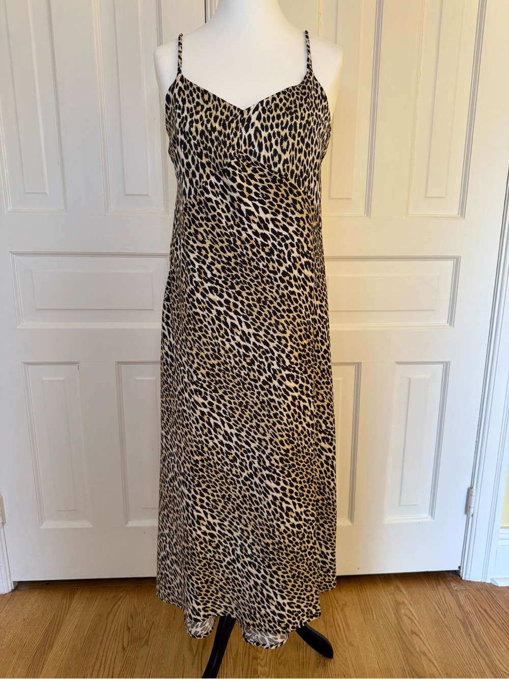 Levi's Leopard-Print Maxi Slip Dress in Black and Tan